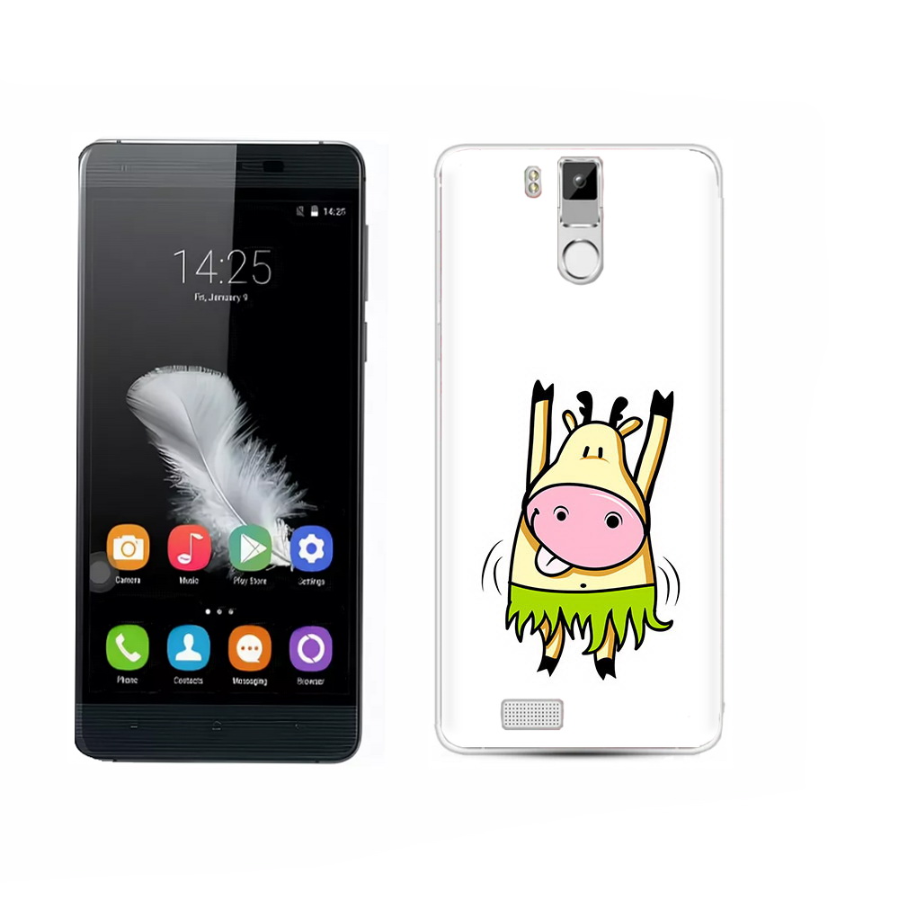 

Чехол MyPads Tocco для Oukitel K6000 Pro Веселая корова, Прозрачный, Tocco