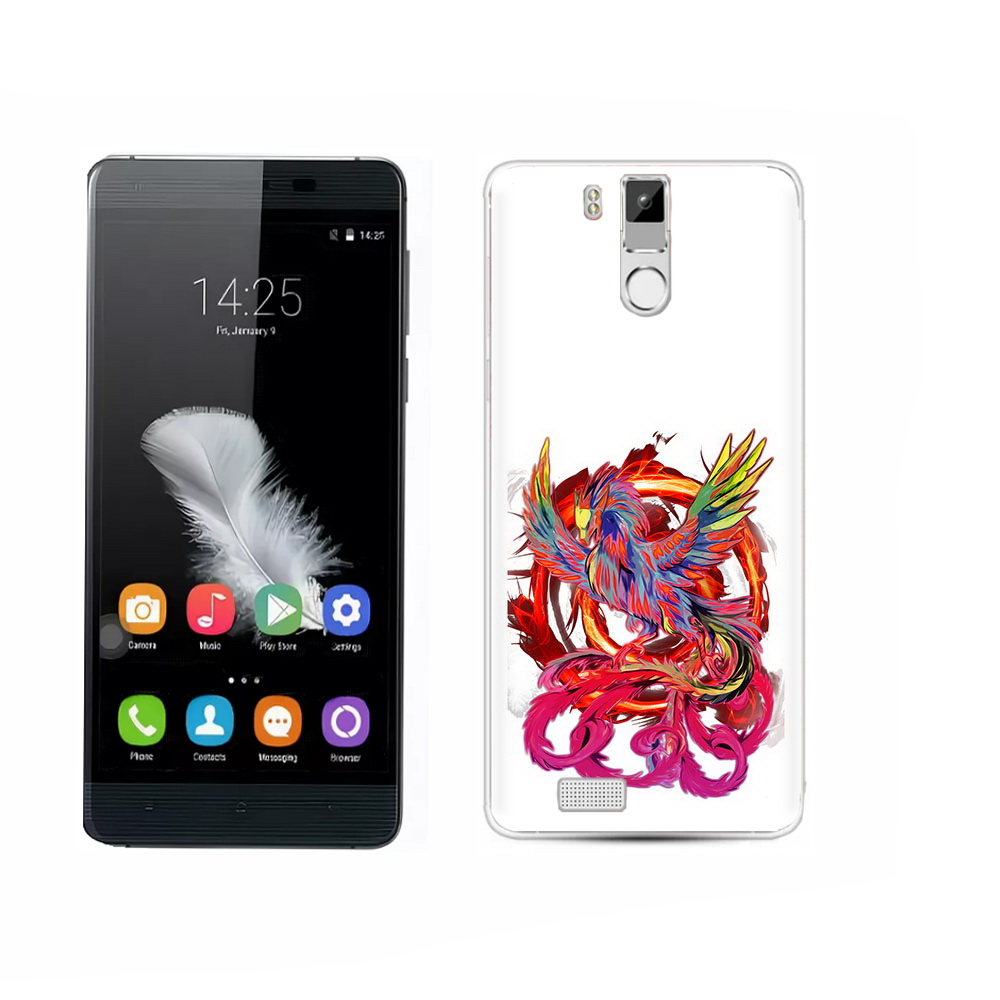

Чехол MyPads Tocco для Oukitel K6000 Pro красочный феникс, Прозрачный, Tocco
