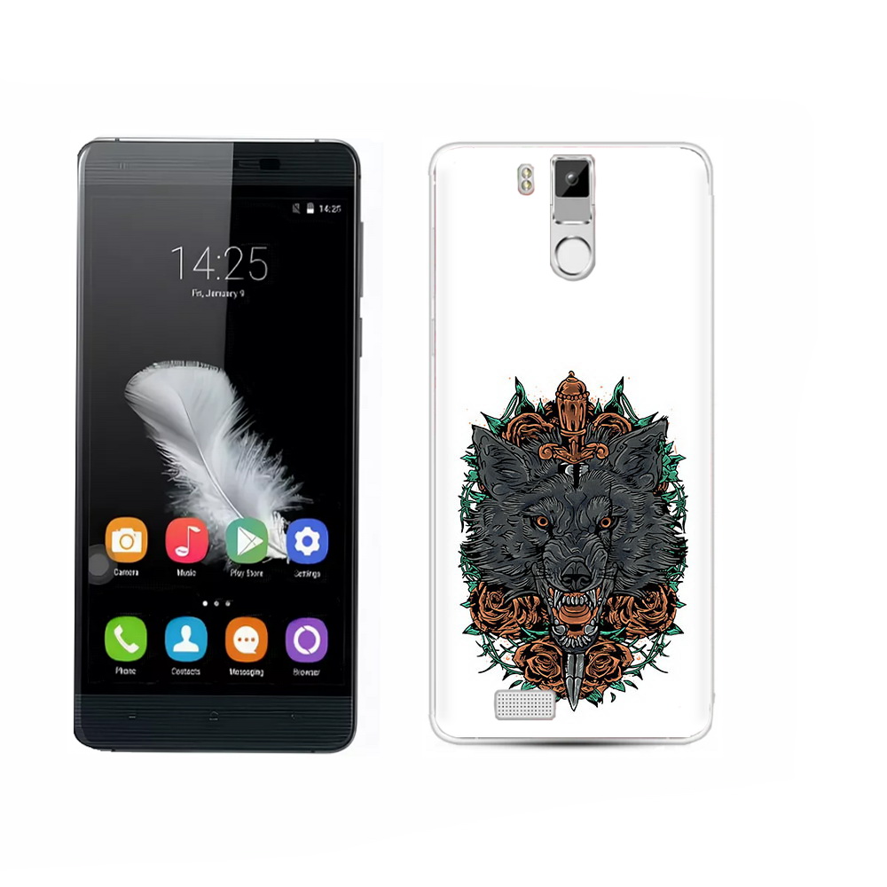 

Чехол MyPads Tocco для Oukitel K6000 Pro красивый злой волк, Прозрачный, Tocco