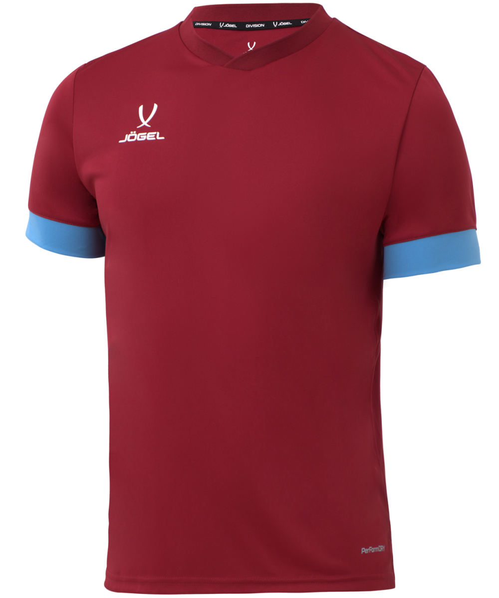 фото Футболка игровая division performdry union jersey, гранатовый/голубой/белый xxl jogel