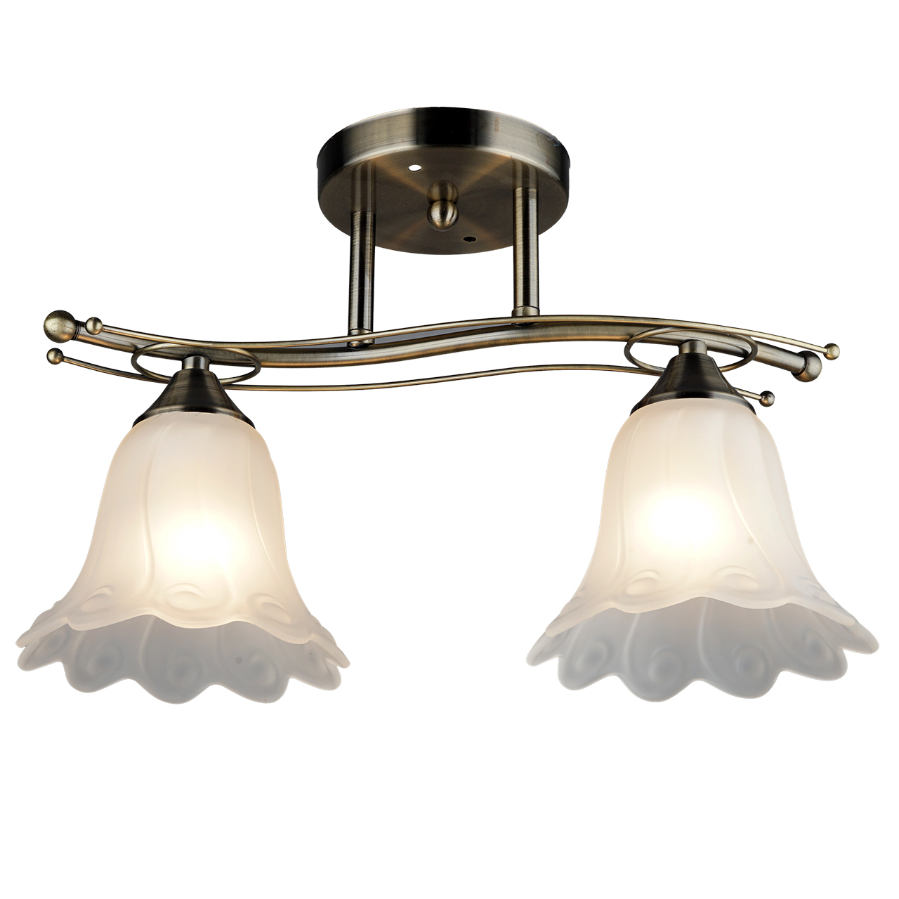 

Люстра потолочная светильник 2*60Вт E27 MD.QH-0073-2 AB бронза