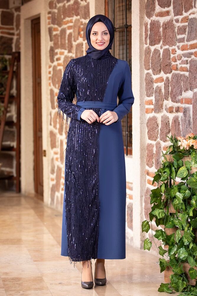 

Платье мусульманское Fashion Showcase Design P-00000039 синее 40 (доставка из-за рубежа), P-00000039-IND