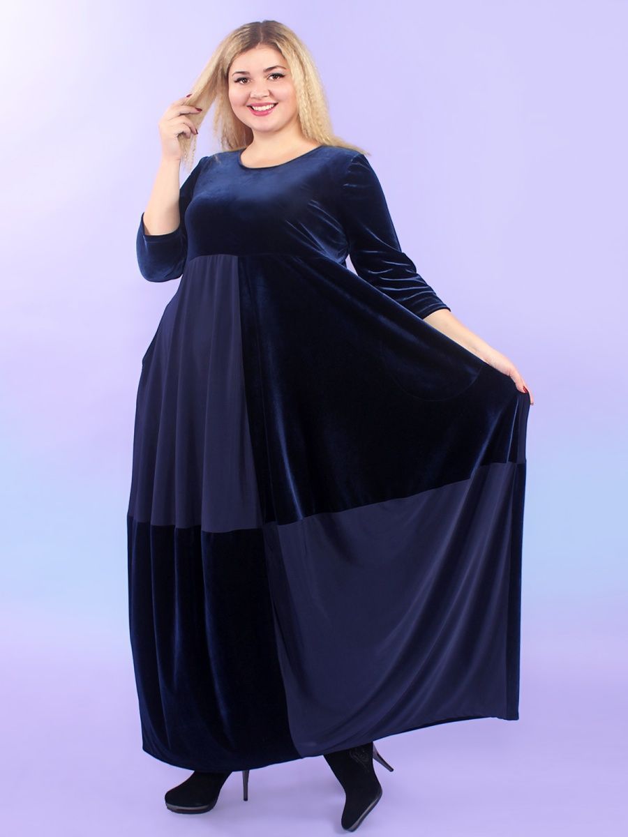 Платье женское Magesty 3358 синее 68-70 RU