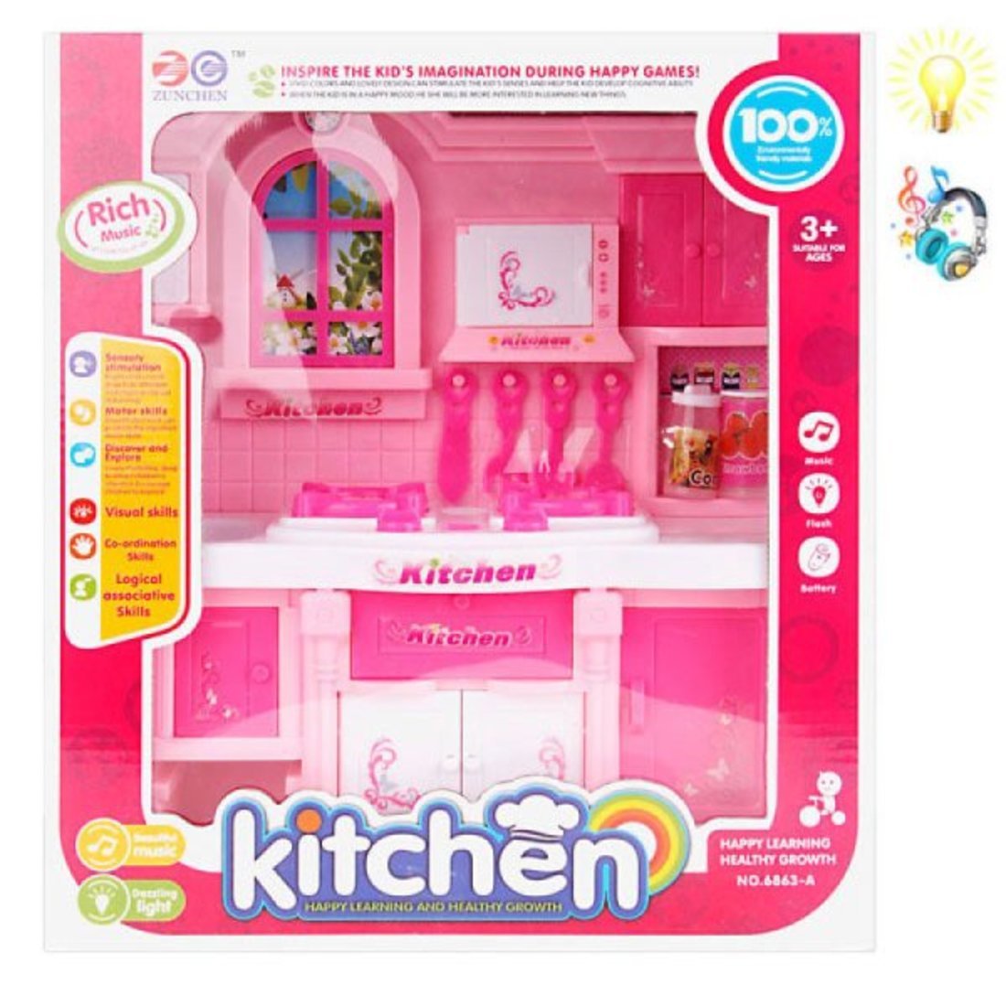 Детская кухня Наша Игрушка со светом и звуком 8 предметов, 803962