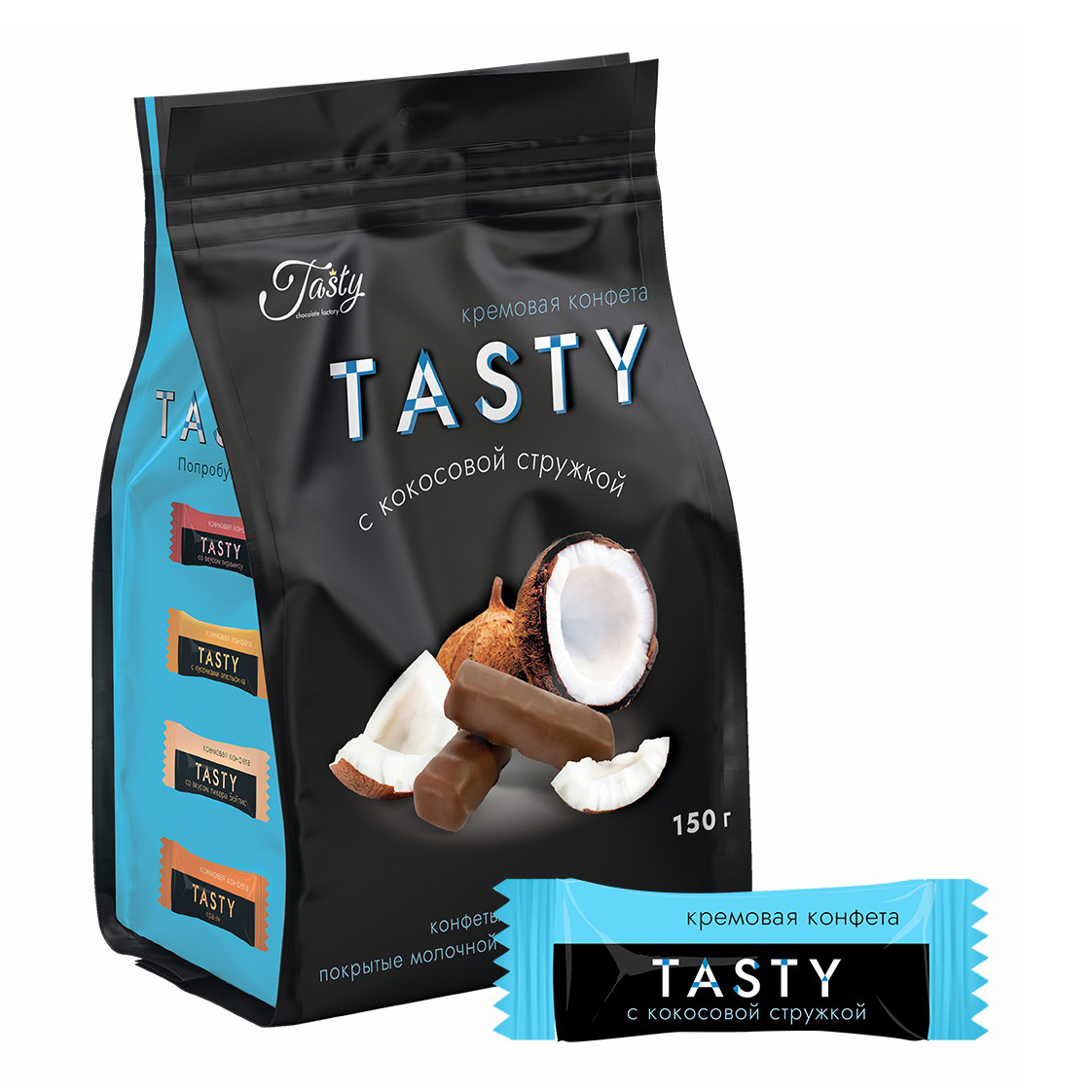 

Конфеты шоколадные Tasty с кокосовой стружкой 150 г
