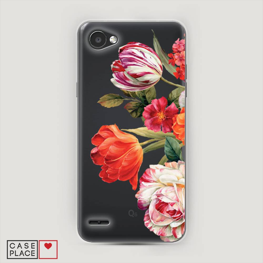 

Чехол Awog на LG Q6 "Весенний букет", Красный;розовый;зеленый, 83150-8