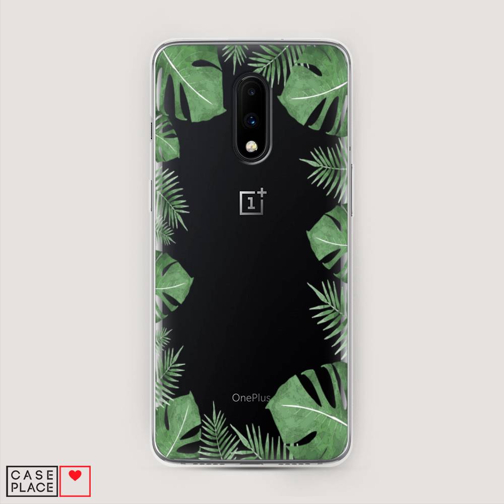 

Чехол Awog на OnePlus 7 / ВанПлас 7 "Листья папоротника рамка", Зеленый, 150750-8