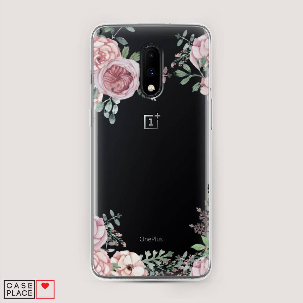 

Чехол Awog на OnePlus 7 / ВанПлас 7 "Нежные розы акварель", Прозрачный;розовый;зеленый, 150750-8