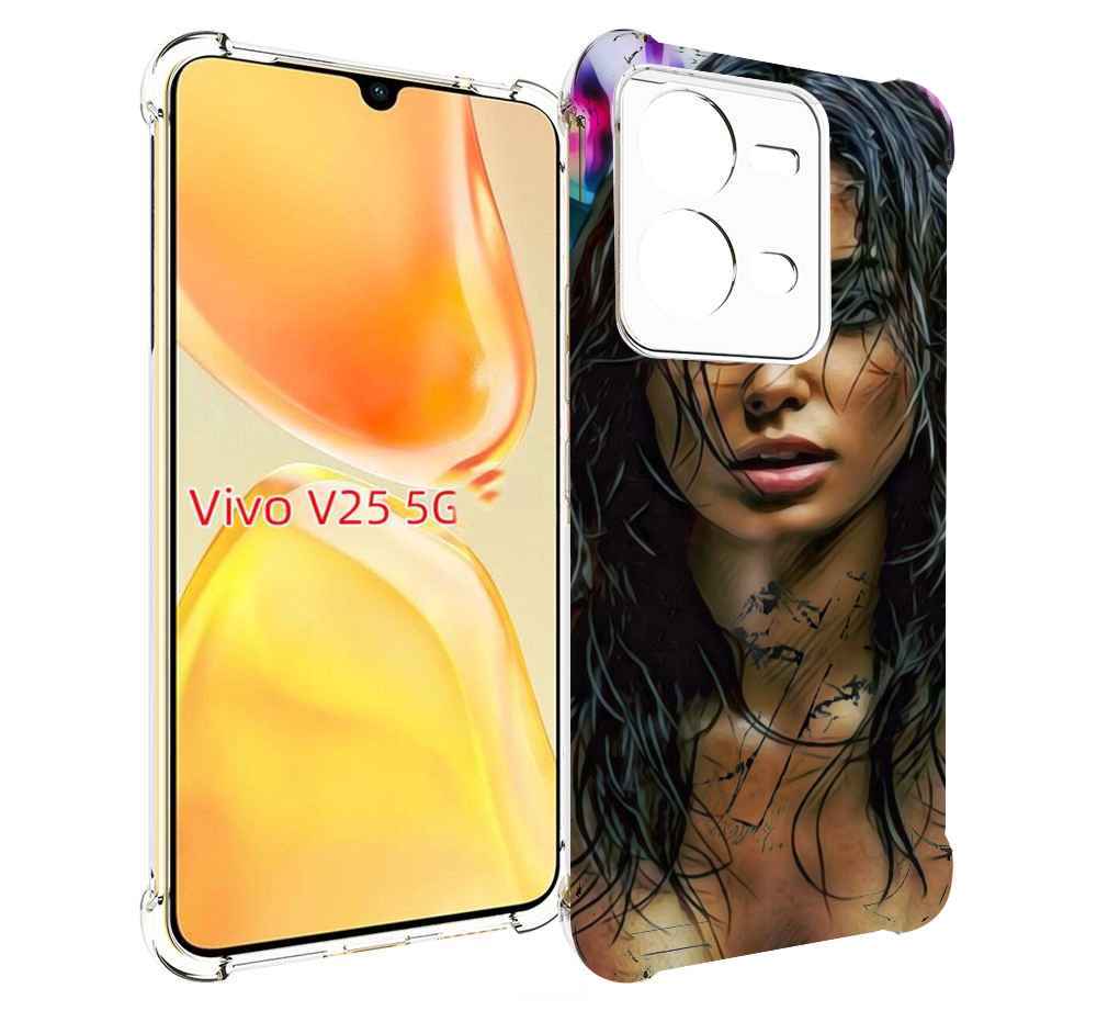 

Чехол MyPads девушка с мокрыми волосами женский для Vivo V25 5G / V25e, Прозрачный, Tocco