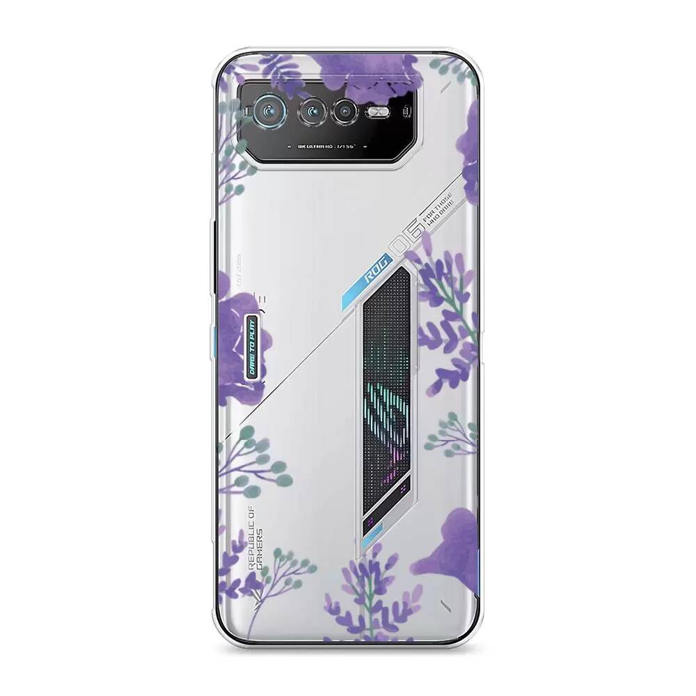 

Силиконовый чехол Awog "Сиреневая цветочная рамка" для Asus ROG Phone 6, Разноцветный;прозрачный, 44650-8