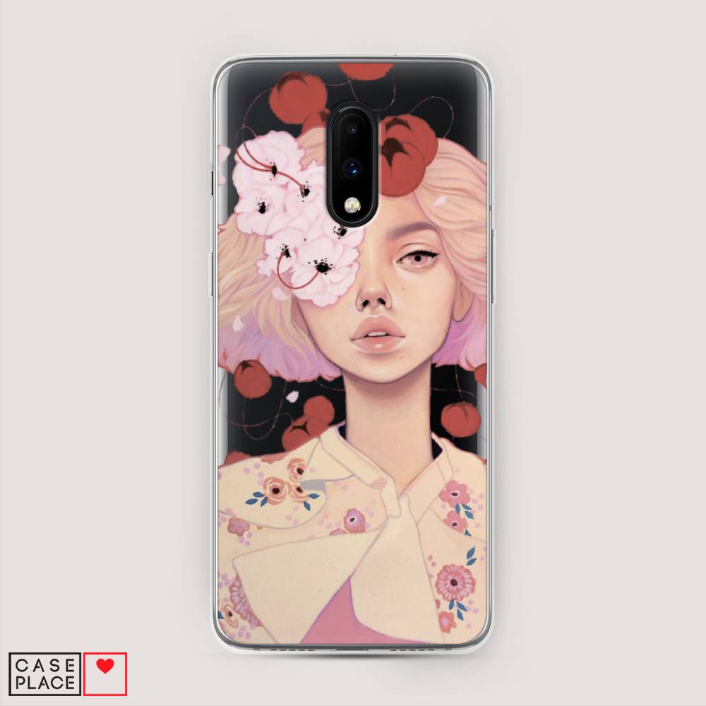 

Чехол Awog на OnePlus 7 / ВанПлас 7 "Цветочная анархия", Бежевый;розовый;красный, 150750-7