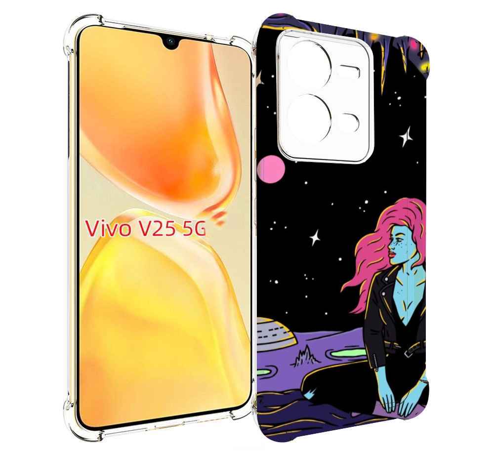 

Чехол MyPads девушка с красными волосами в космосе женский для Vivo V25 5G / V25e, Прозрачный, Tocco