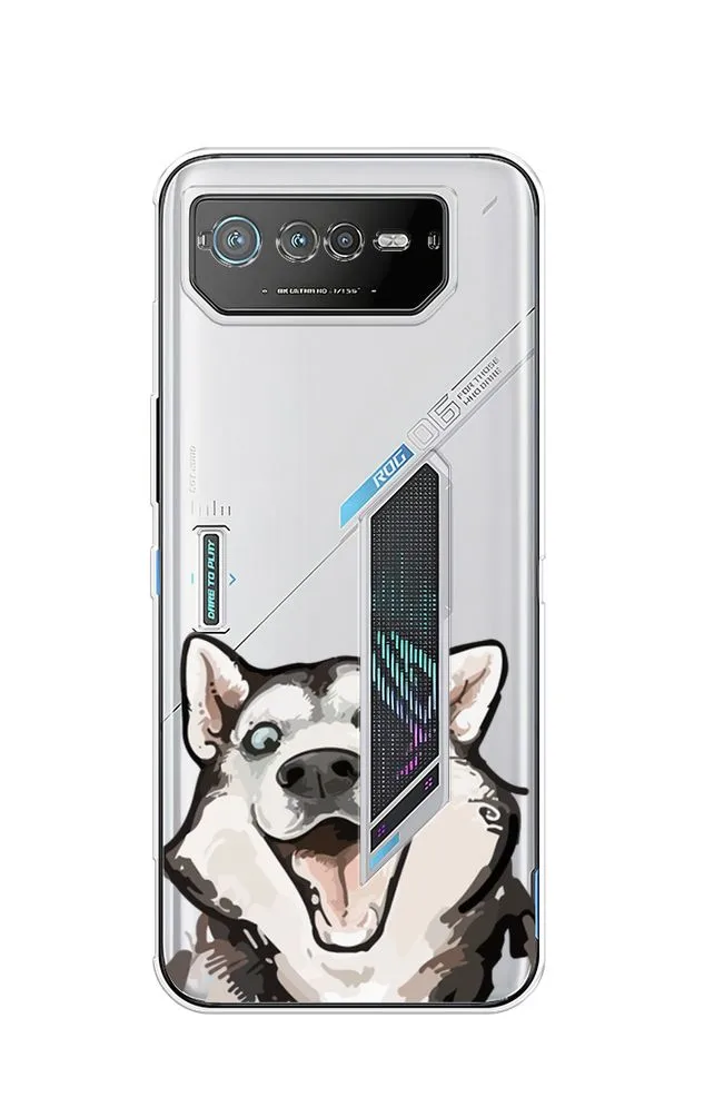 

Силиконовый чехол Awog "Радостный хаски" для Asus ROG Phone 6, Прозрачный, 44650-1