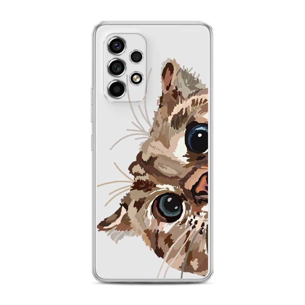 

Чехол на Samsung Galaxy A53 5G "Любопытный кот", Коричневый;синий;черный, 2104550-1