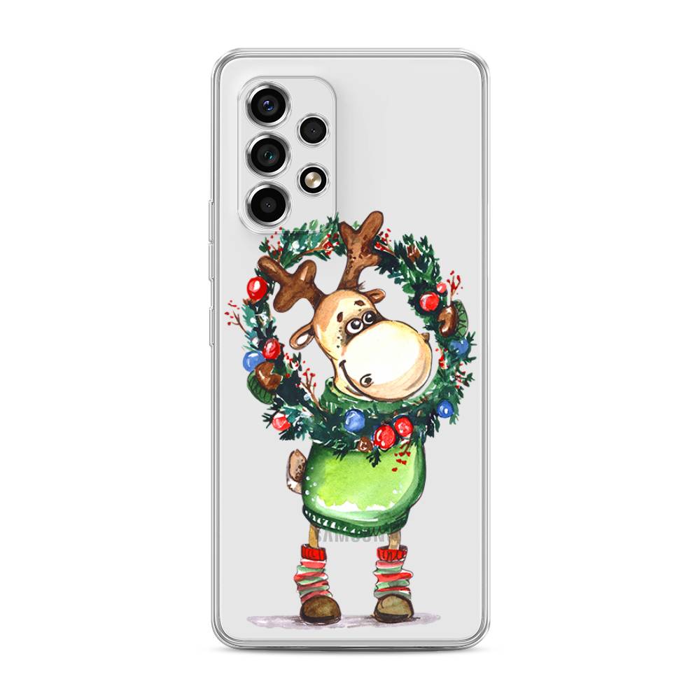 

Чехол на Samsung Galaxy A53 5G "Олень с новогодним венком", 2104550-4