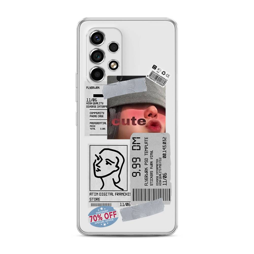 

Чехол на Samsung Galaxy A53 5G "Cute girl collage", Розовый;серый;голубой, 2104550-6
