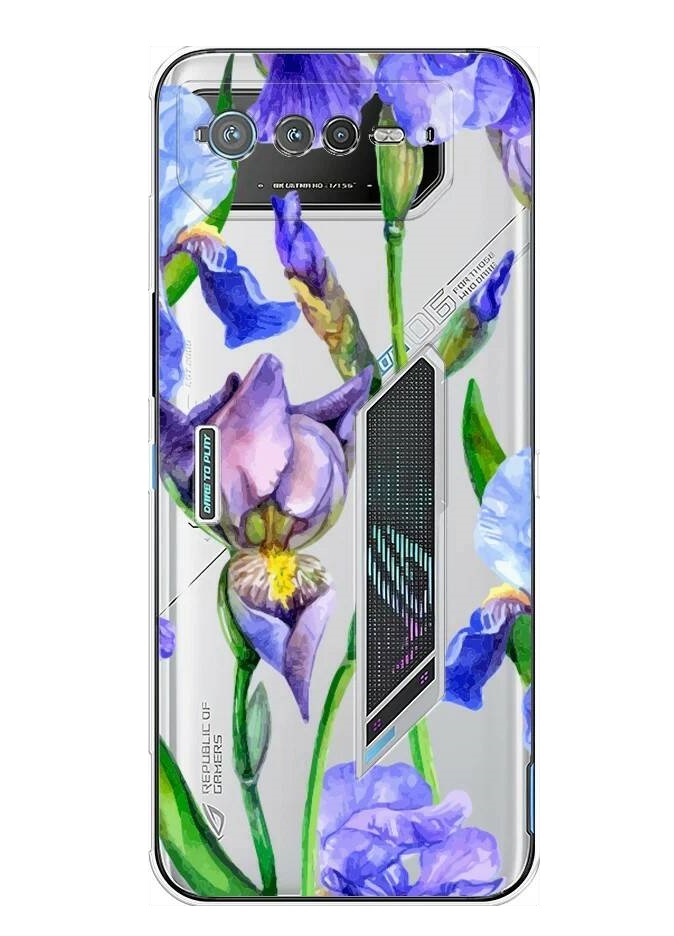 

Силиконовый чехол Awog "Синие ирисы" для Asus ROG Phone 6, Разноцветный;прозрачный, 44650-8