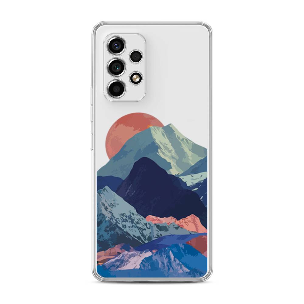 

Чехол на Samsung Galaxy A53 5G "Закат в снежных горах", Красный;серый;голубой, 2104550-2