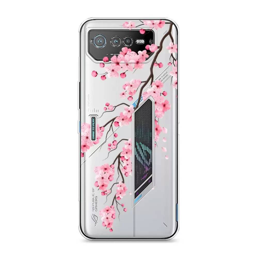 

Силиконовый чехол Awog "Розовая сакура" для Asus ROG Phone 6, Разноцветный;прозрачный, 44650-8