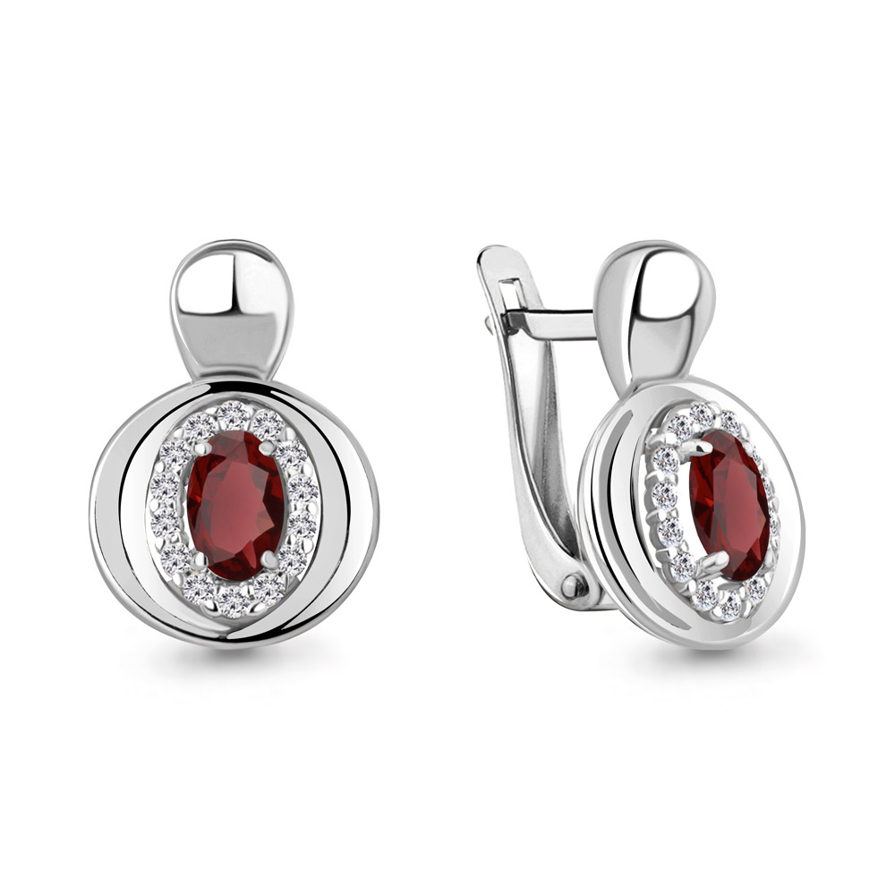 

Серьги из серебра с гранатом Aquamarine Aquamarine 4764603А_925_р, 4764603А_925_р