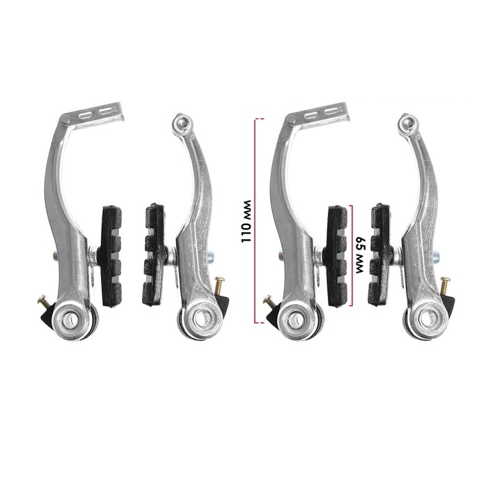 

Тормоз Dream Bike V-brake, алюминий, рамки 110 мм, колодки 65 мм, цвет серебристый