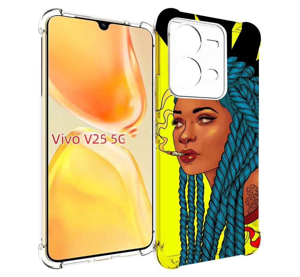 

Чехол MyPads девушка с запутанными волосами синий женский для Vivo V25 5G / V25e, Прозрачный, Tocco