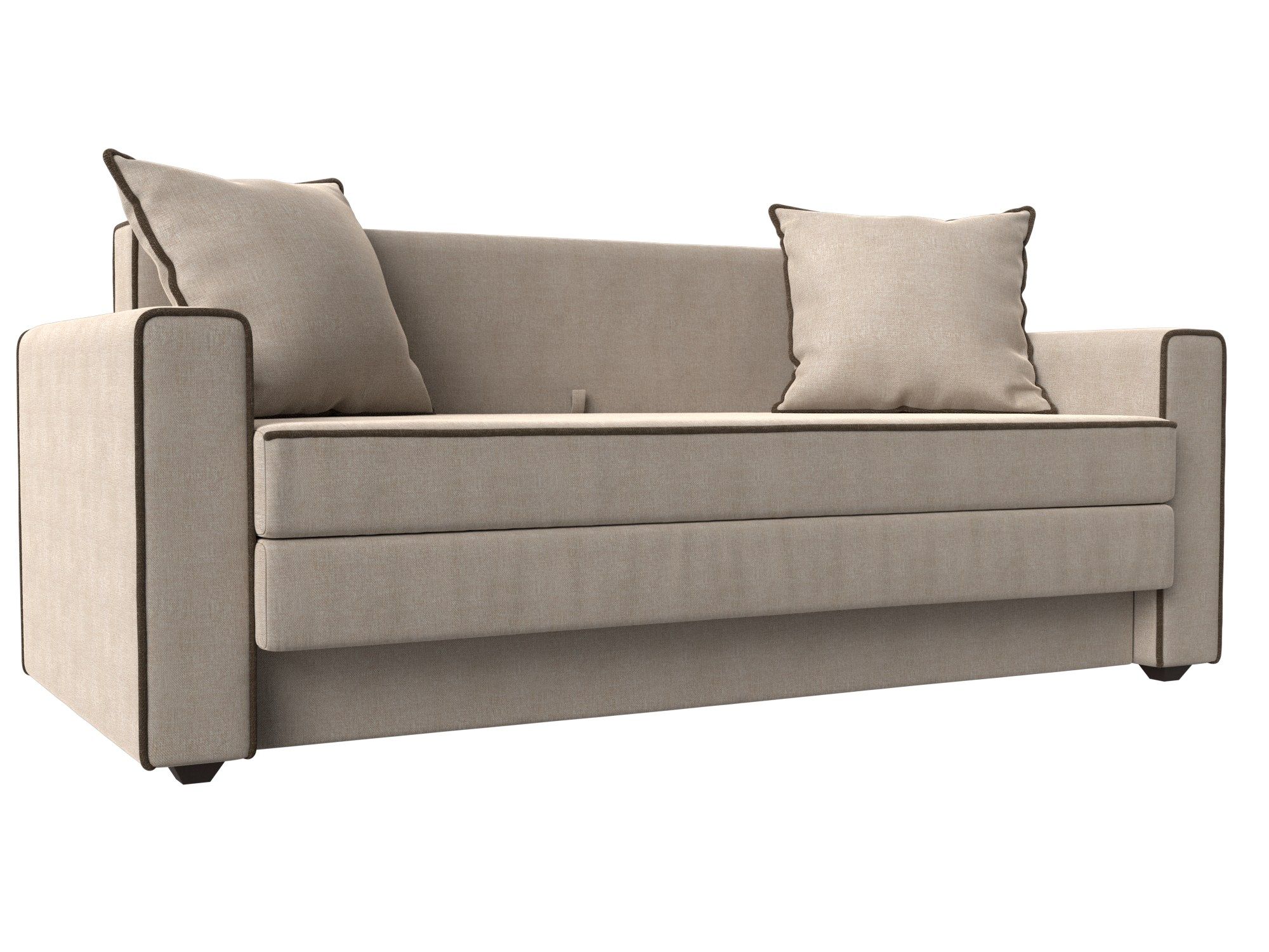 

Прямой диван Лига Диванов Лига-012 158х90х78 см, бежевый\коричневый, Прямой диван Лига-012