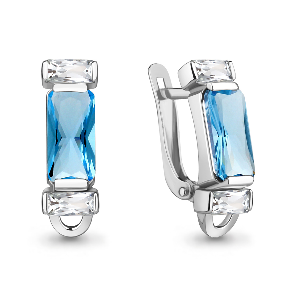 

Серьги из серебра с фианитом Aquamarine Aquamarine 4762992_925_р, 4762992_925_р