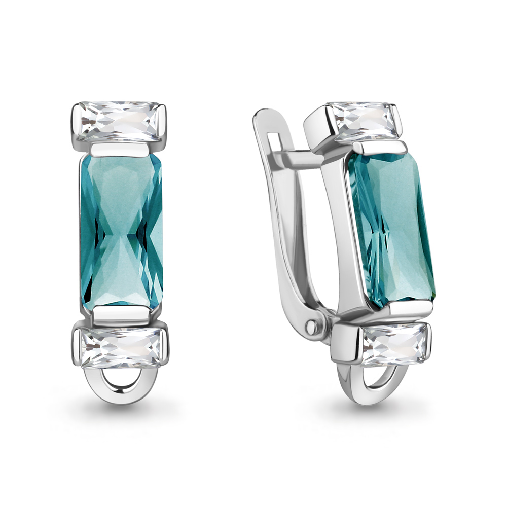 

Серьги из серебра с фианитом Aquamarine Aquamarine 4762988_925_р, 4762988_925_р