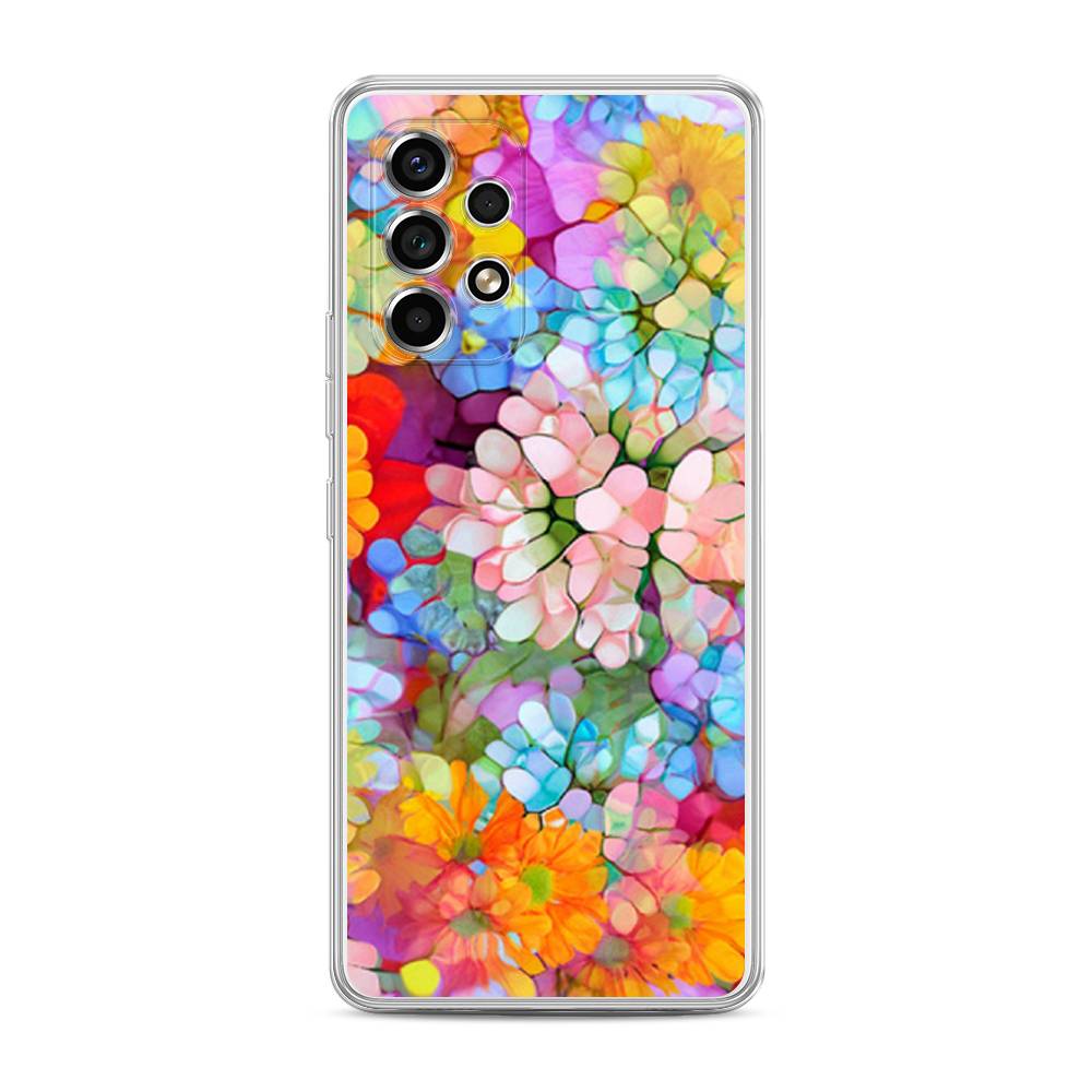 

Чехол на Samsung Galaxy A53 5G "Цветы витраж", Оранжевый;розовый;голубой, 2104550-3