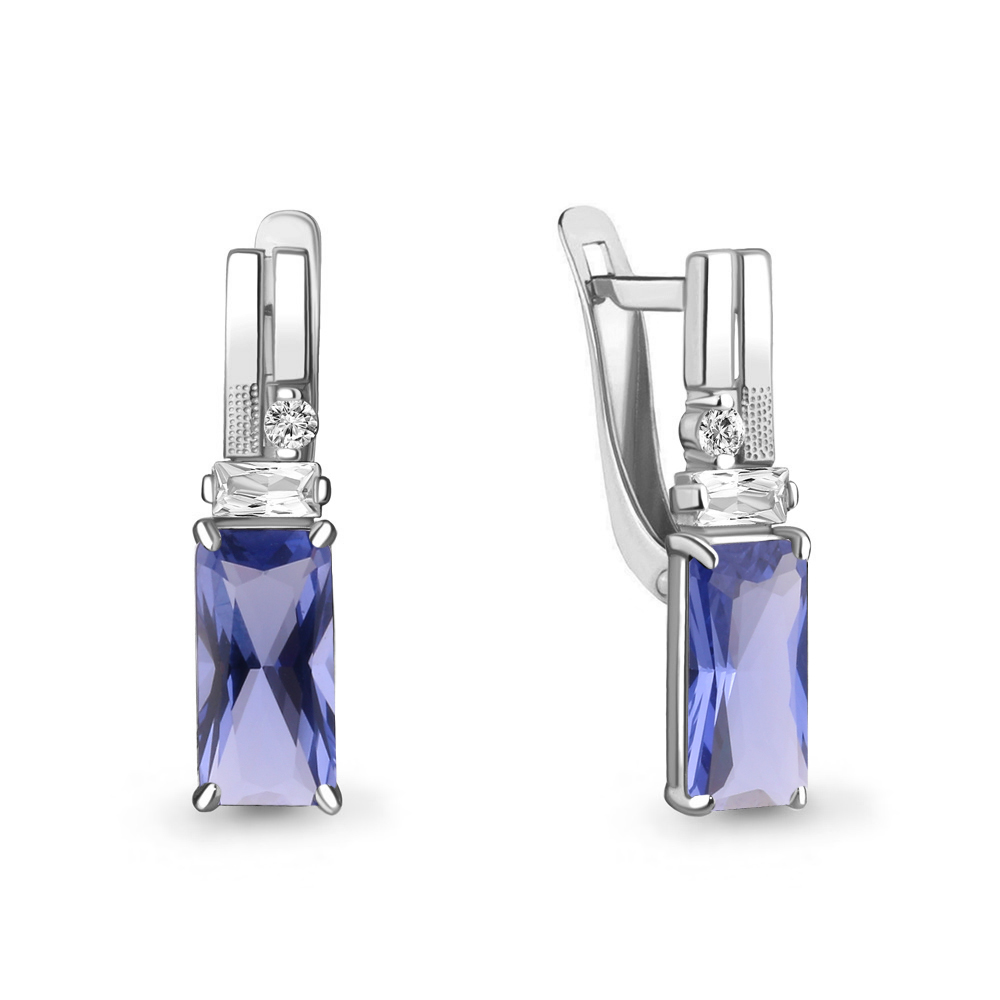 

Серьги из серебра с фианитом Aquamarine Aquamarine 47628603А_925_р, 47628603А_925_р
