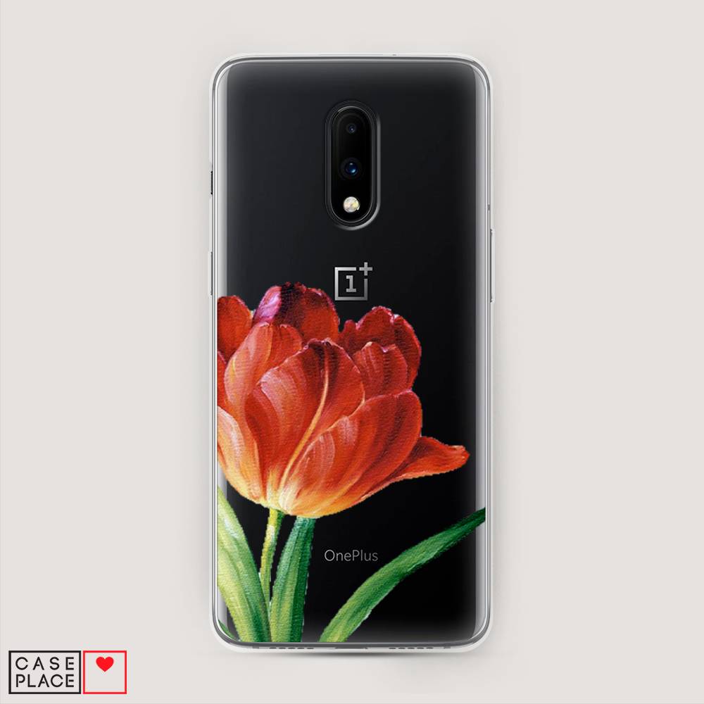 

Чехол Awog на OnePlus 7 / ВанПлас 7 "Красный тюльпан", Оранжевый;зеленый, 150750-8