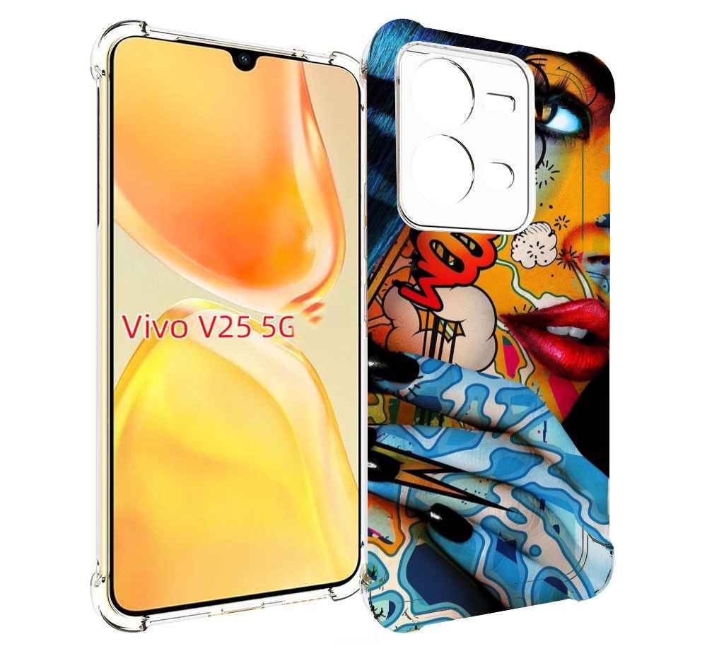 

Чехол MyPads девушка разрисованная краскам иженский для Vivo V25 5G / V25e, Прозрачный, Tocco