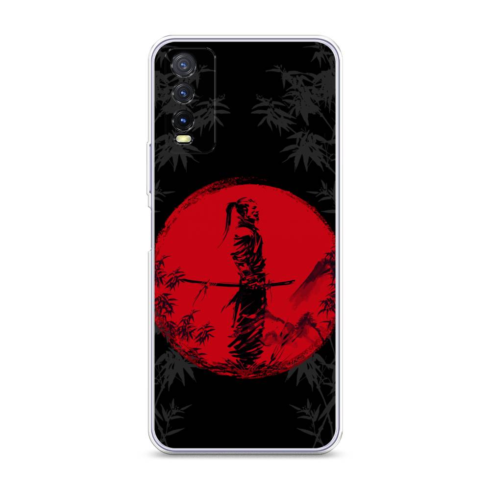 

Чехол на Vivo Y20 "Самурай на красном фоне", Черный;красный;серый, 263650-4