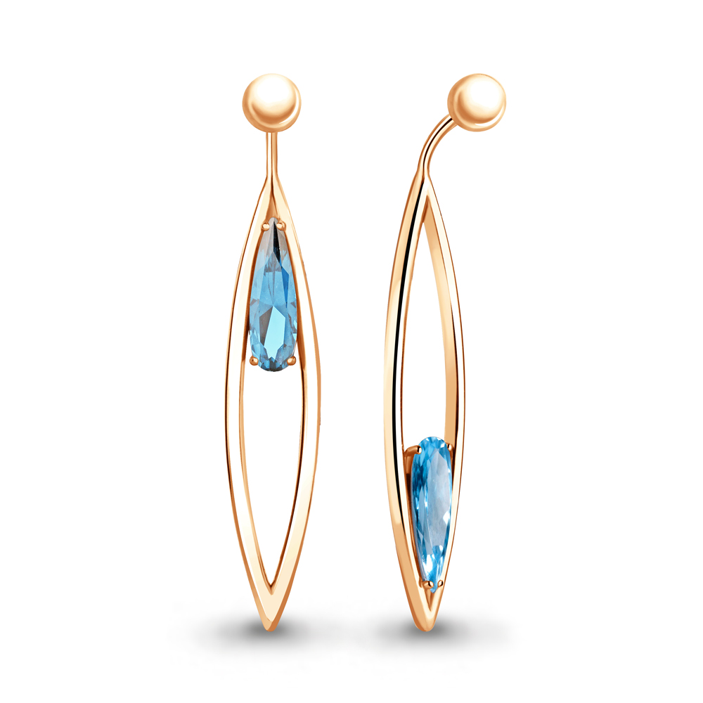 

Серьги из серебра с топазом искусственным Aquamarine Aquamarine 4762192_925_з, 4762192_925_з