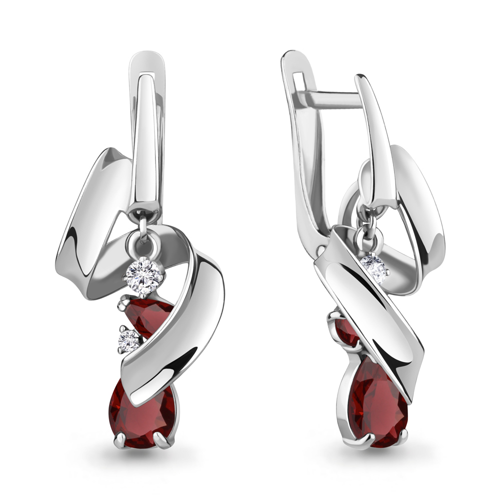 

Серьги из серебра с гранатом Aquamarine Aquamarine 4761903А_925_р, 4761903А_925_р
