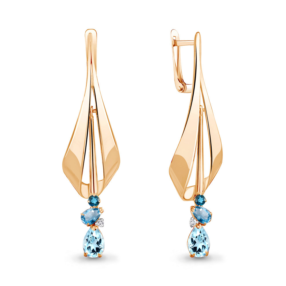 

Серьги из серебра с топазом Aquamarine Aquamarine 4761666А_925_з, 4761666А_925_з