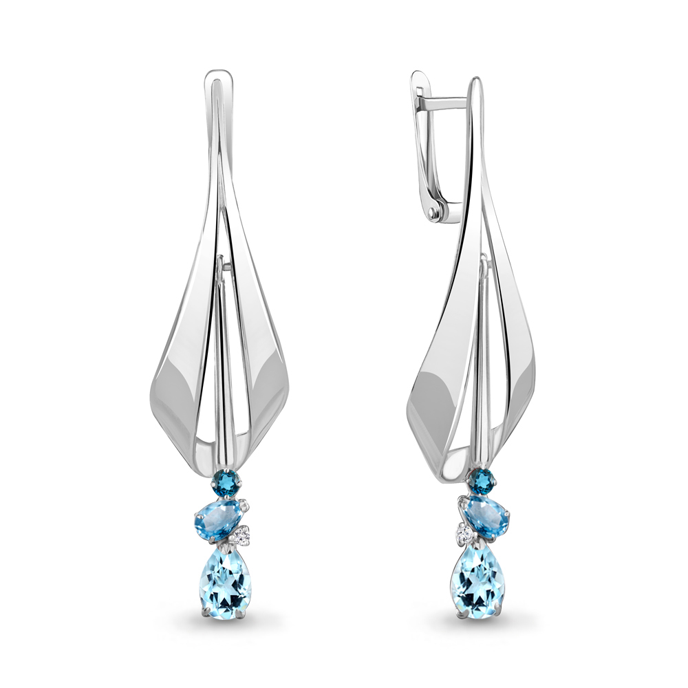 

Серьги из серебра с топазом Aquamarine Aquamarine 4761666А_925_р, 4761666А_925_р