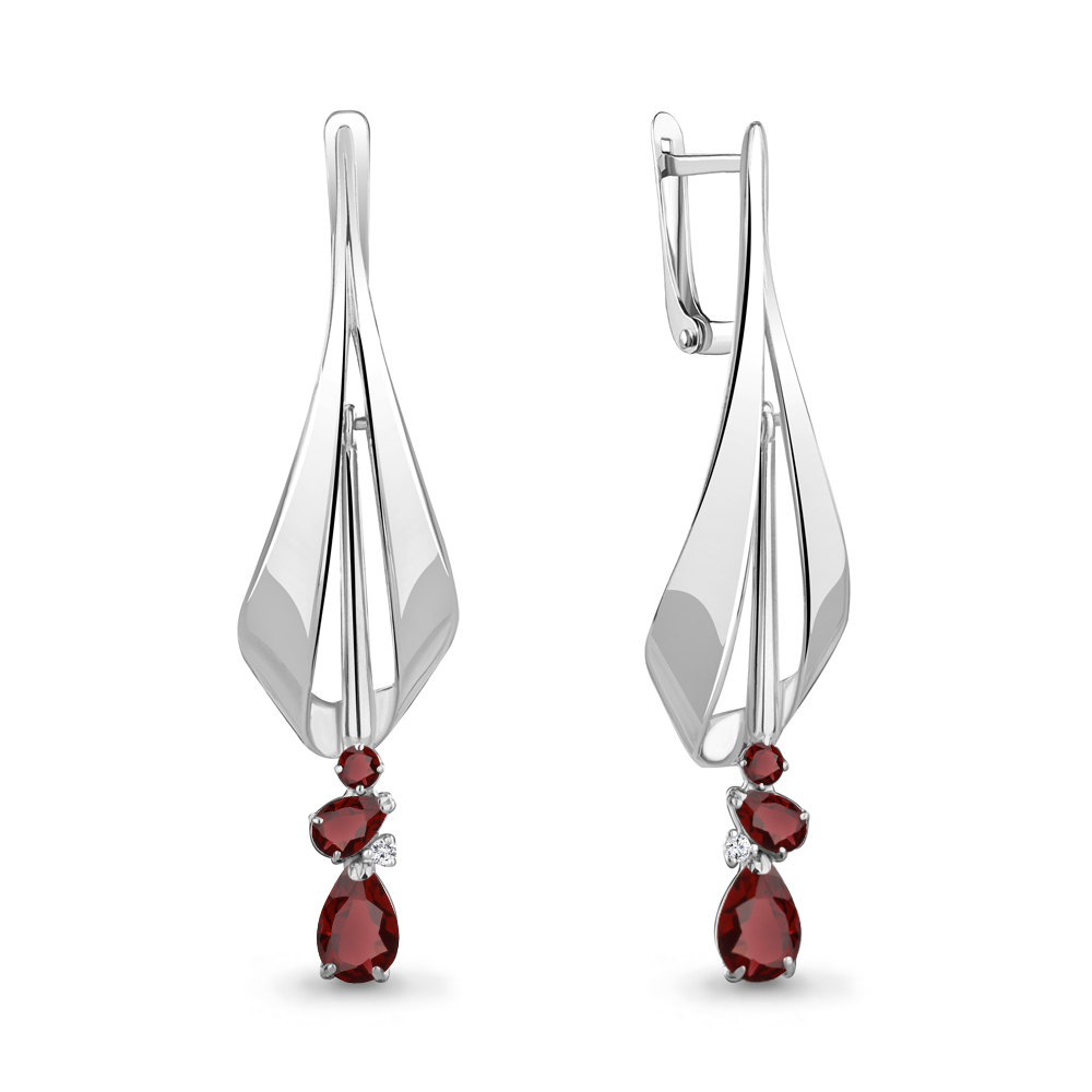

Серьги из серебра с гранатом Aquamarine Aquamarine 4761603А_925_р, 4761603А_925_р