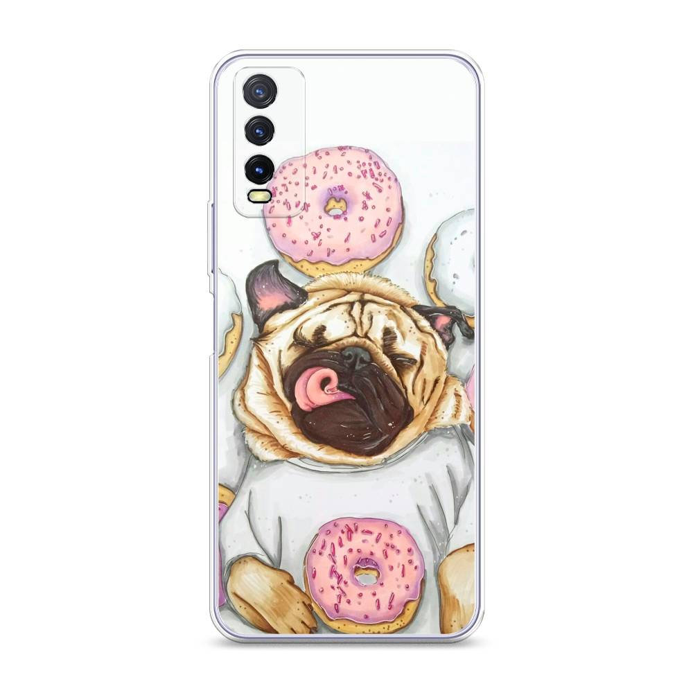 

Чехол на Vivo Y20 "Счастливый мопс", Розовый;бежевый;коричневый, 263650-1