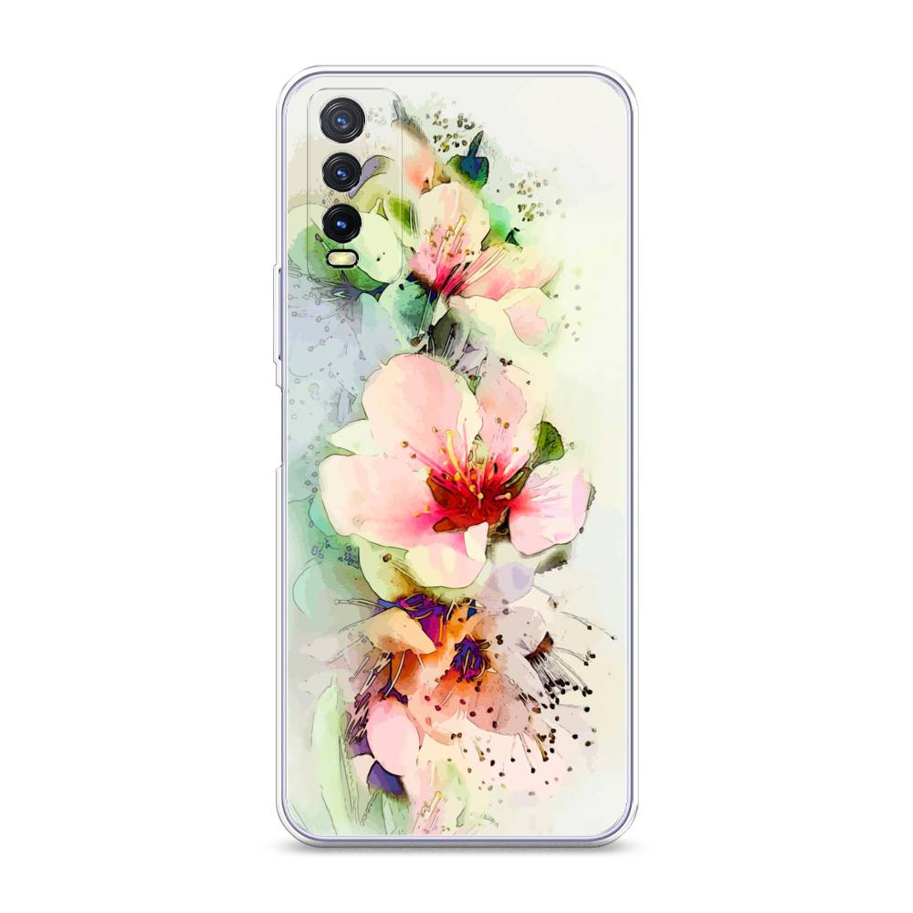 

Чехол на Vivo Y20 "Нежные цветы", Зеленый;розовый, 263650-2