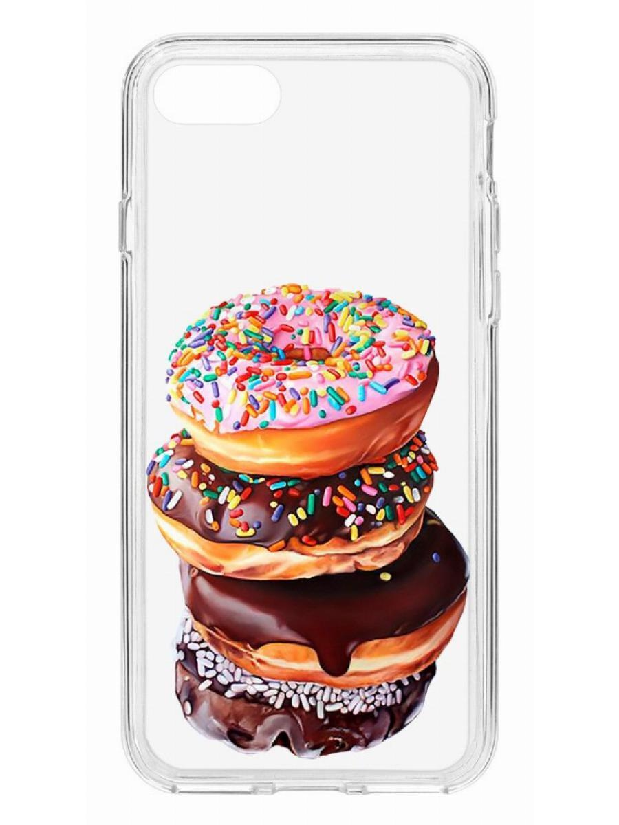 

Чехол на iPhone 7 Kruche Print Donuts, Прозрачный;разноцветный;черный;белый