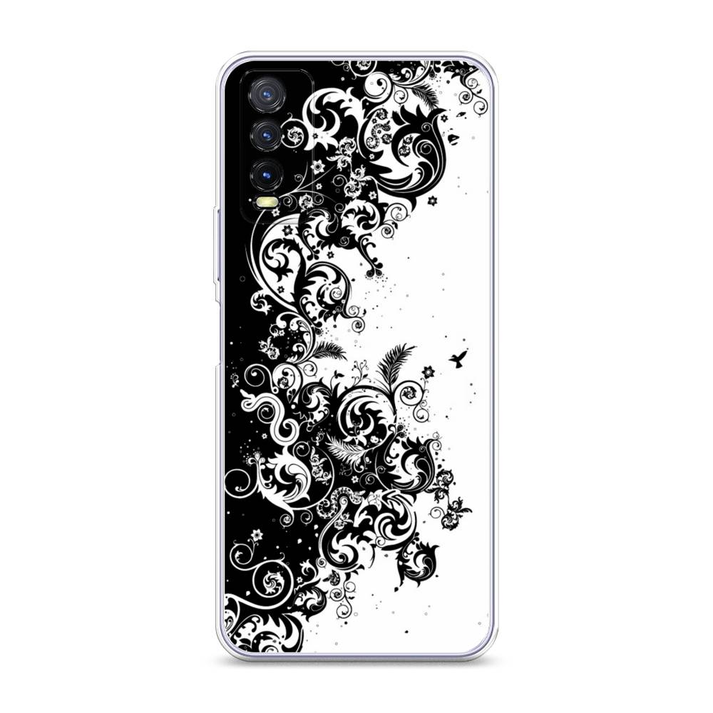 

Чехол на Vivo Y20 "Черно белый узор", Белый;черный;серый, 263650-3
