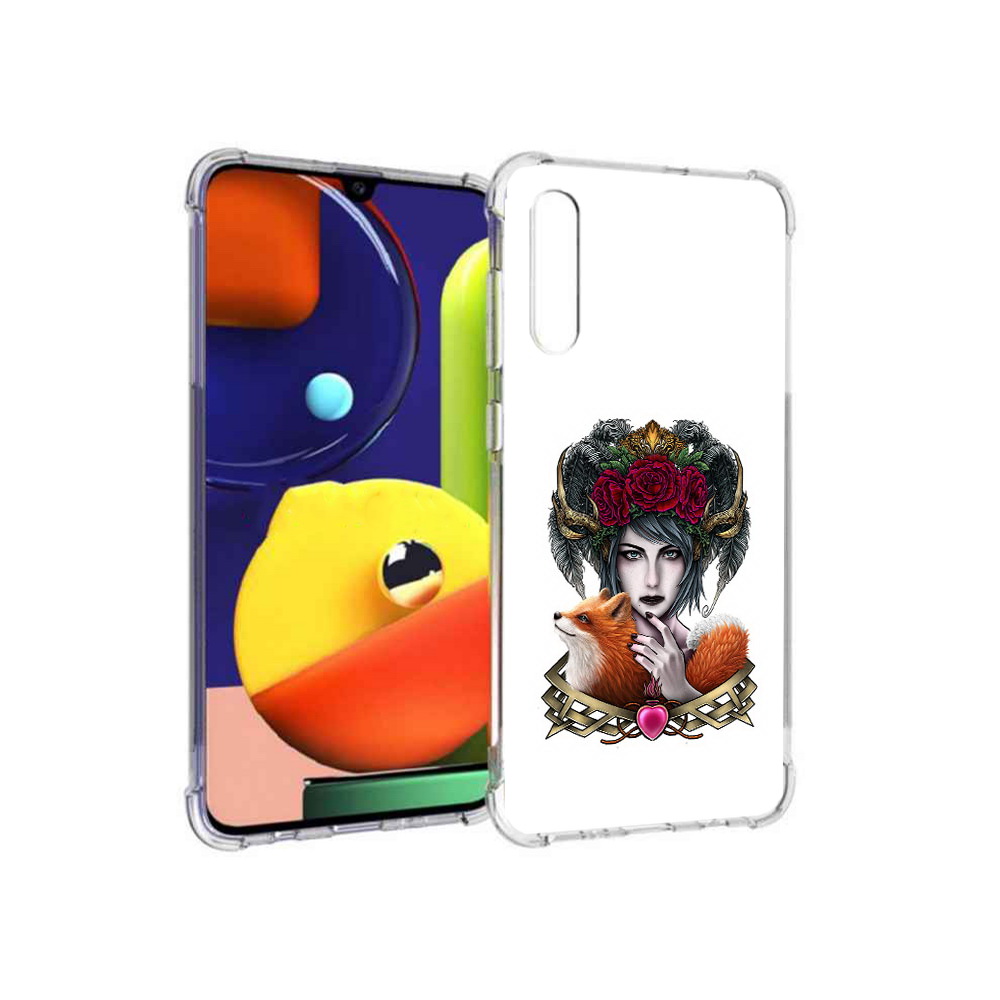 

Чехол MyPads Tocco для Samsung Galaxy A70 девушка с лисой (PT128584.546.314), Прозрачный, Tocco