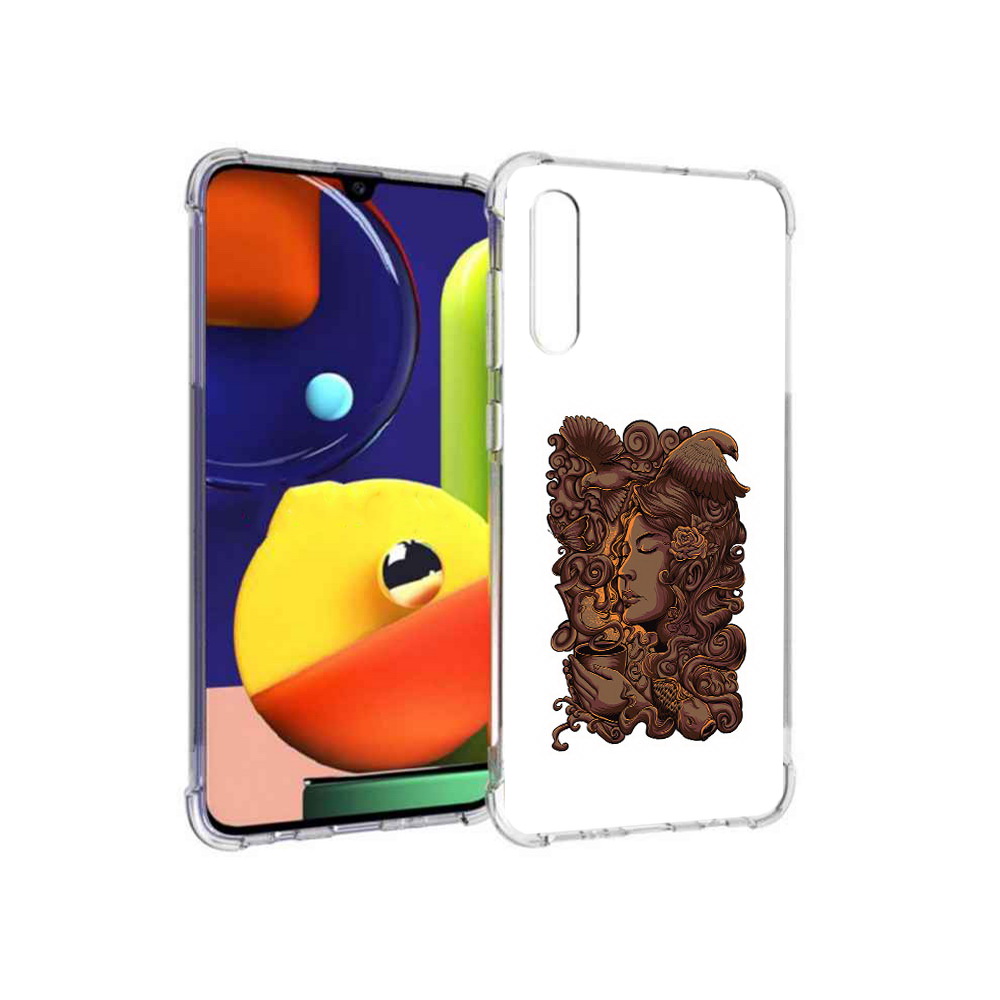 

Чехол MyPads Tocco для Samsung Galaxy A70 девушка с длинными волосами абстракция, Прозрачный, Tocco