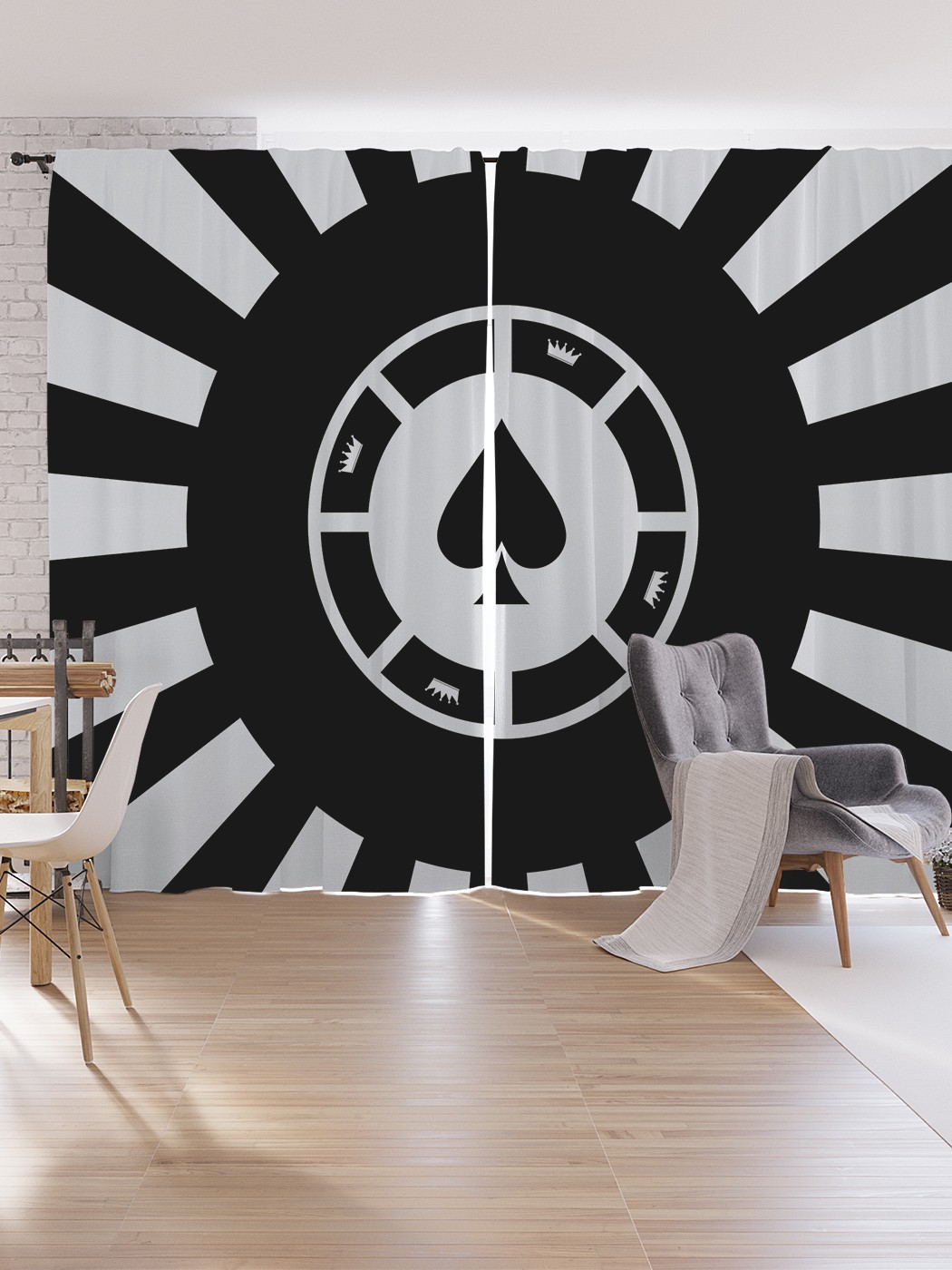 

Шторы под лён JoyArty "Пиковое казино", серия Oxford DeLux, 340х265 см, Пиковое казино