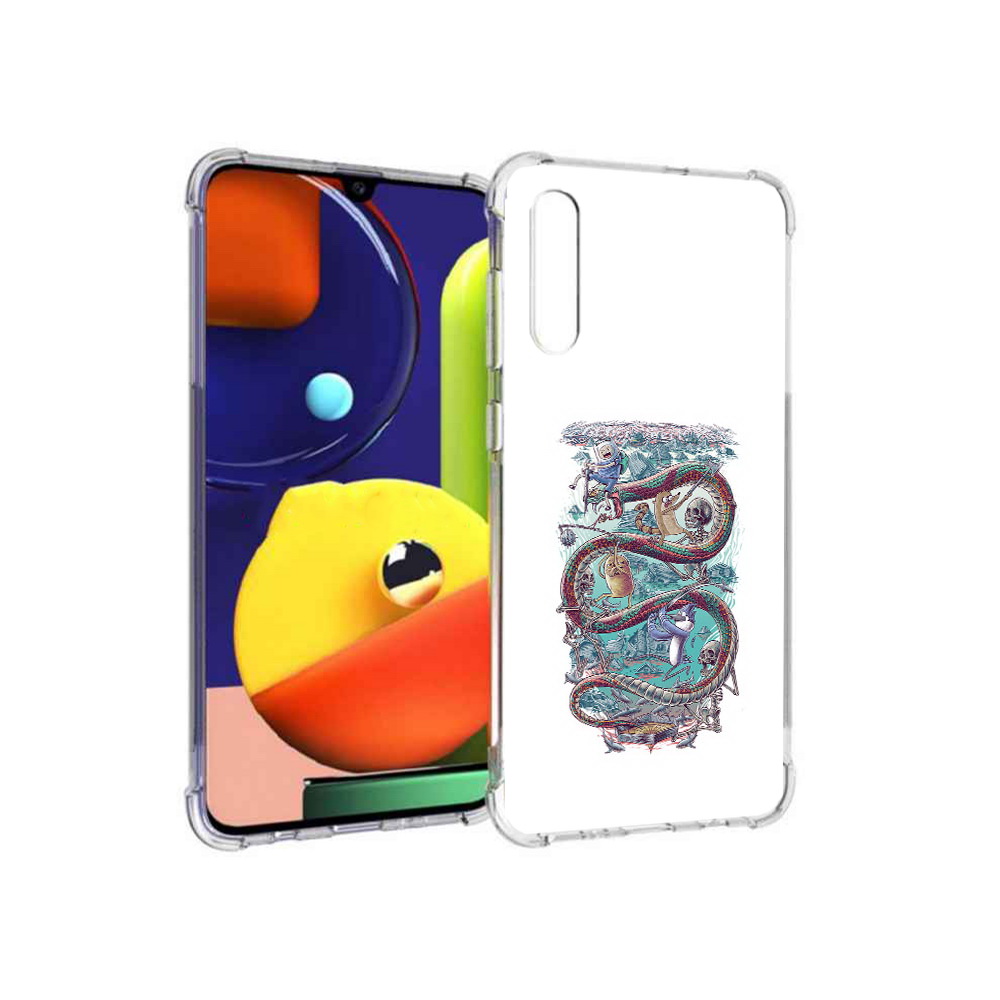 

Чехол MyPads Tocco для Samsung Galaxy A70 время приключений страшилка (PT128584.546.280), Прозрачный, Tocco