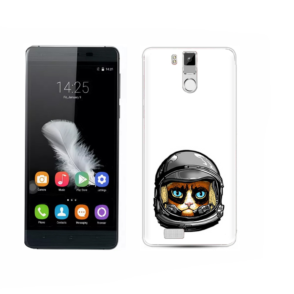 

Чехол MyPads Tocco для Oukitel K6000 Pro кот космонавт, Прозрачный, Tocco