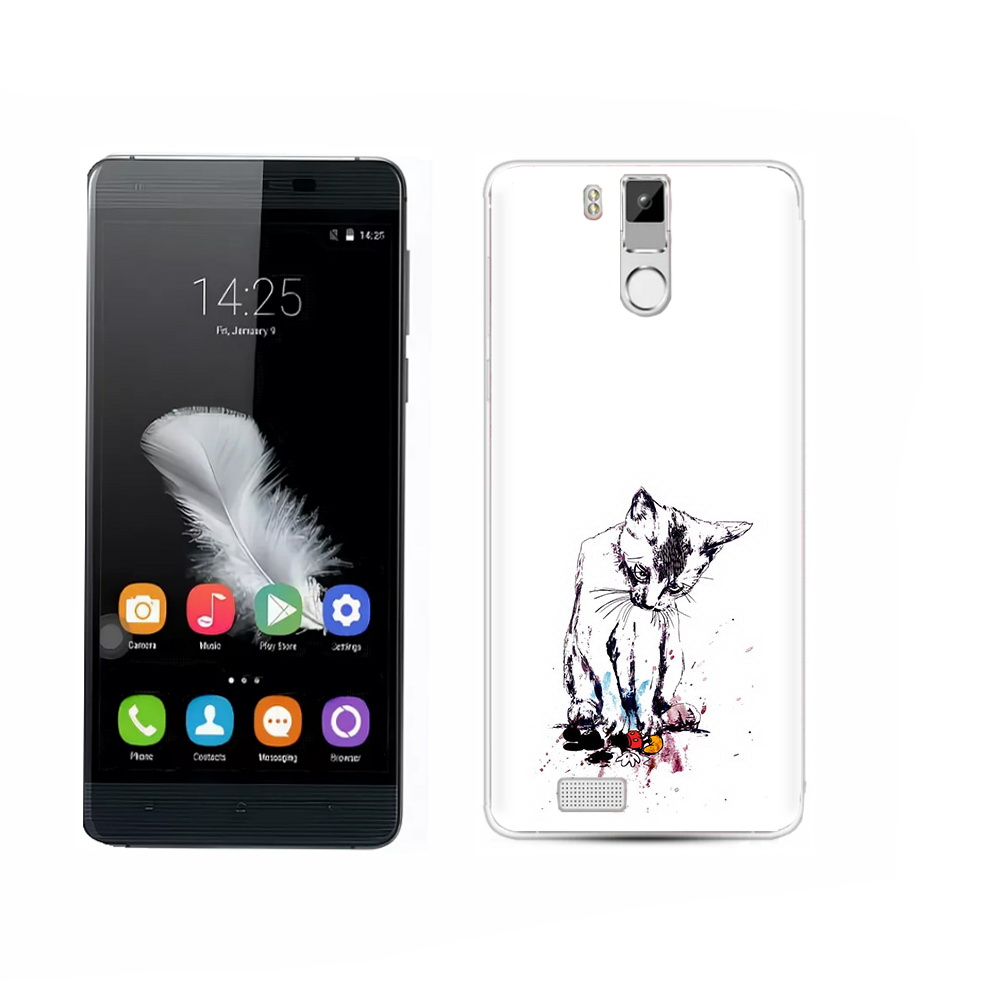 

Чехол MyPads Tocco для Oukitel K6000 Pro кот и микки, Прозрачный, Tocco