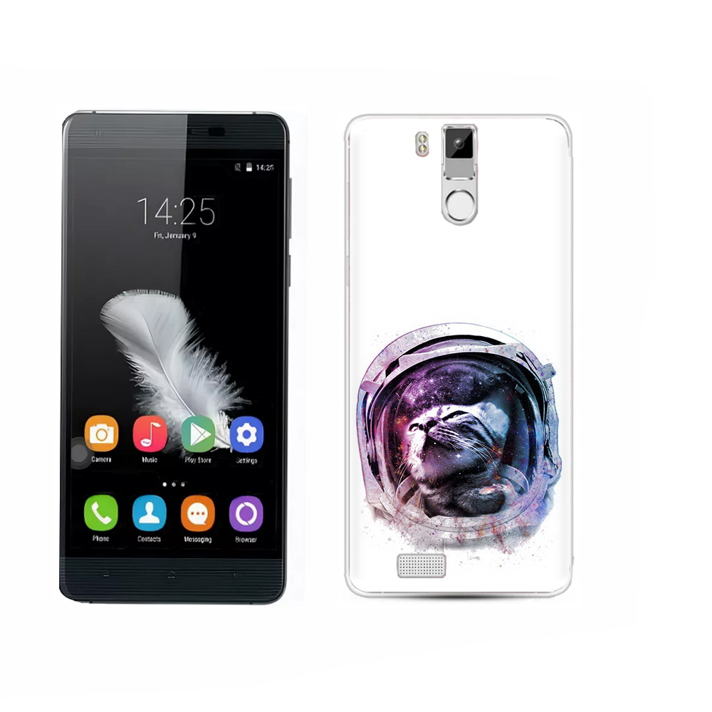 

Чехол MyPads Tocco для Oukitel K6000 Pro кот в шлеме, Прозрачный, Tocco